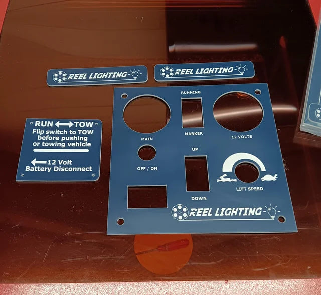 Engraving plate PMMA black/white