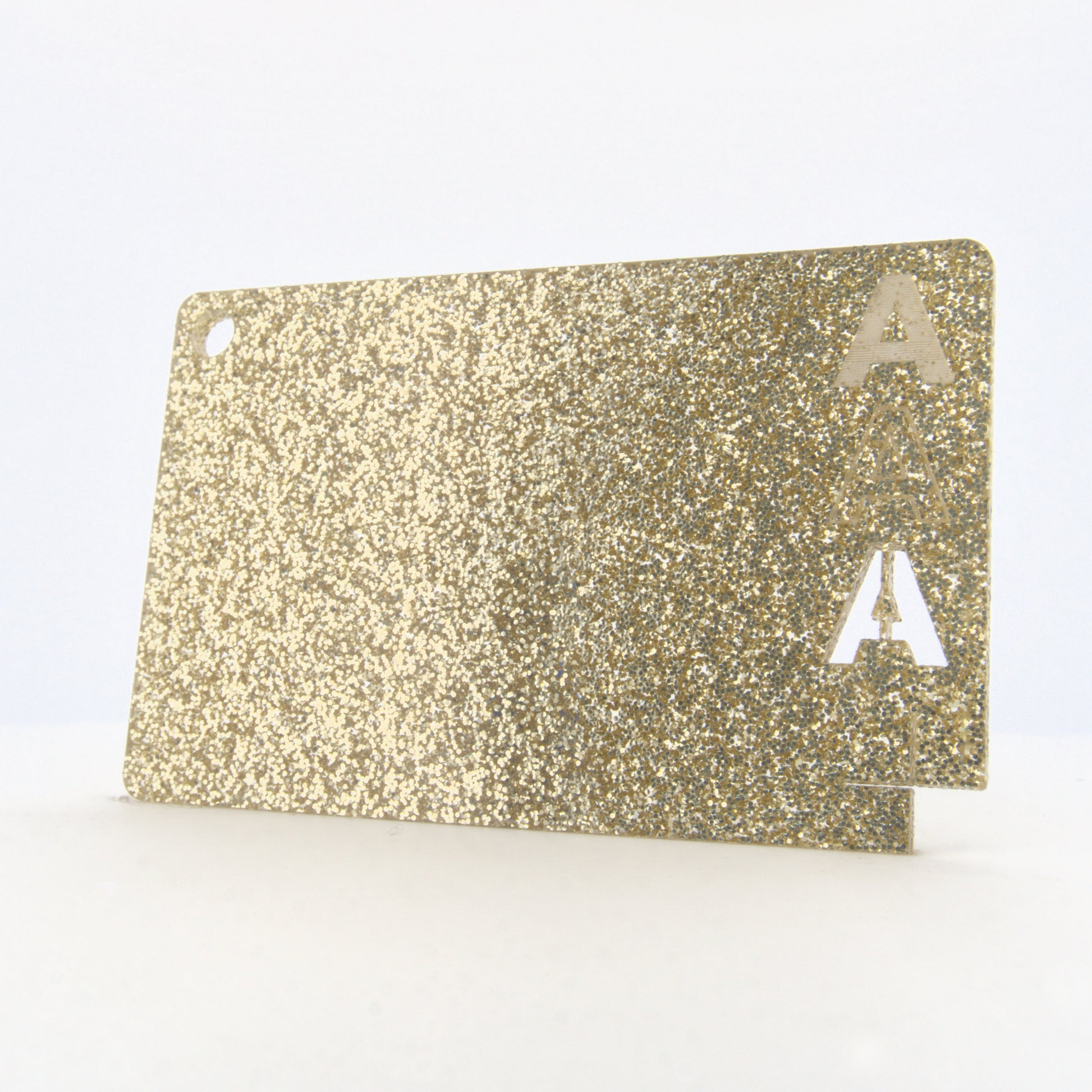 Acrylaat glitter goud, 3 mm