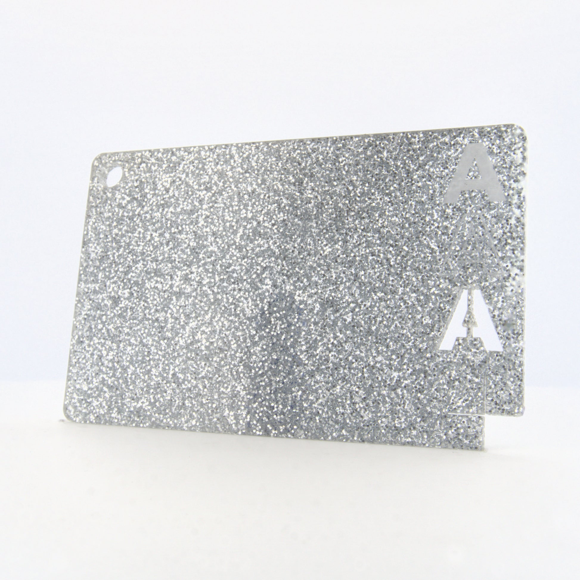 Acrylaat glitter zilver, 3 mm