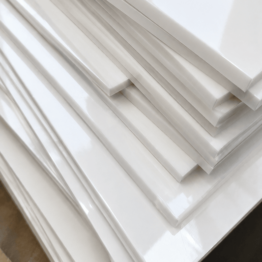 Restpartij rechthoeken 6mm wit acrylaat (50st) - Laser Cut Supply