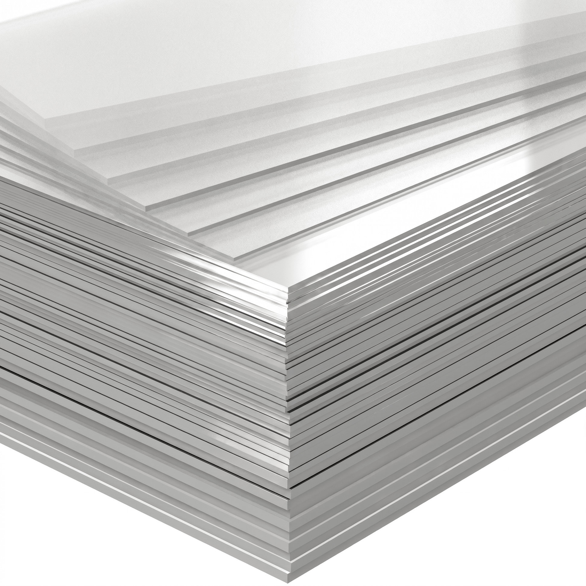 Gestapelde transparante acrylaatplaten uit de XL-voordeelbundel